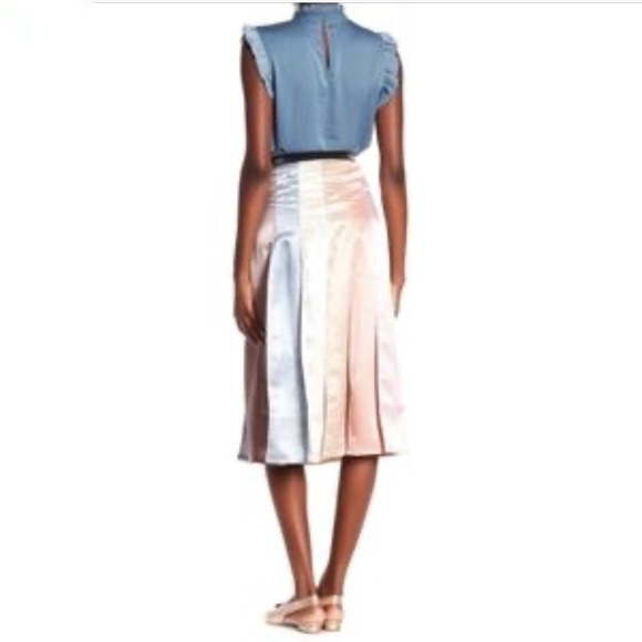 𝅺new-ontwelfth Mid-Calf Color Block Pleated Skirt S - Picture 3 of 14